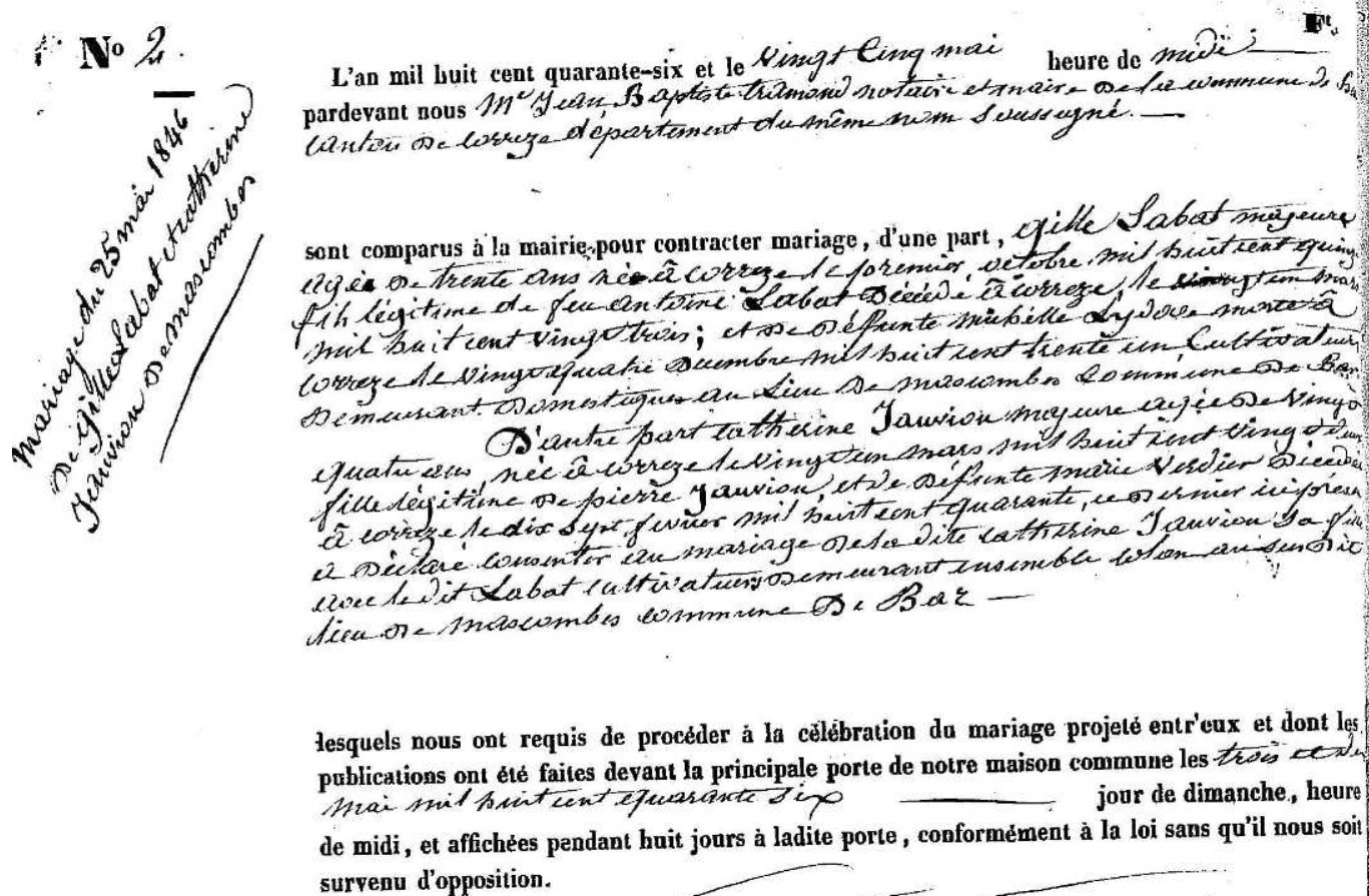 Mariage Labat Gille - Jauvion Catherine 25_05_1846 -1.jpg